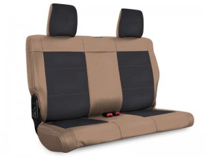 Jeep Wrangler JK Rear Seat Covers - Rear - PRP Seats - Black/Tan - `11-`12