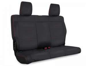 Jeep Wrangler JK Seat Covers - Rear - PRP Seats - Black with Red Stitching - `11-`12