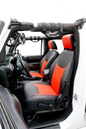 Jeep Wrangler JK Front Seat Covers - Front - PRP Seats - Black/Red - `13-`18