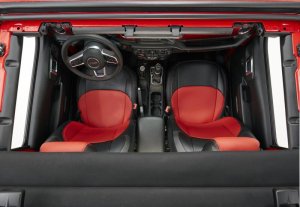 Jeep Wrangler JL Front Seat Covers - Front - PRP Seats - Molle Back - Black/Red - `18-`24