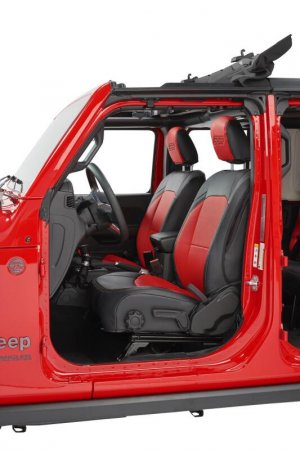 Jeep Gladiator Front Seat Covers - PRP Seats - Molle Back - Black/Red - `20-`24