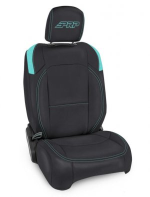Jeep Gladiator Front Seat Covers - PRP Seats - Molle Back - Black/Teal - 2020+