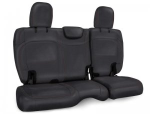 Jeep Wrangler JL Bench Cover - Rear - PRP Seats - Black w/ Red Stitching - `18-`24
