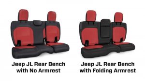 Jeep Wrangler JL Seat Covers - Rear - PRP Seats - Black/Tan - `18-`24
