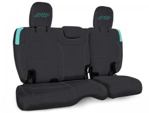Jeep Wrangler JL Rear Bench Seat Covers - Rear - PRP Seats - Black/Teal - 2018