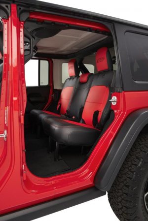 Jeep Wrangler JL Bench Cover - Rear - PRP Seats - Black/Red - `18-`24