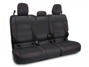Jeep Gladiator Rear Bench Cover - PRP Seats - Black with Red Stitching - `20-`22