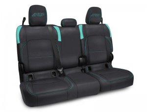 Jeep Gladiator Rear Seat Covers - PRP Seats - No Armrest - Black/Teal - 2020