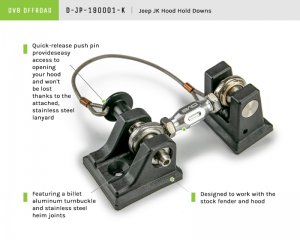 Jeep Wrangler JK - DVE Hood Hold Downs