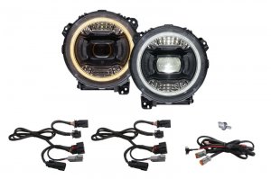 Jeep Wrangler JL Elite LED Headlamps - Diode Dynamics - Bi-LED projector - `18-`23
