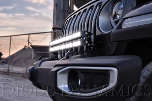 Jeep Gladiator LED Light Bar - Bumper - Diode Dynamics - SS30 Bumper Bracket Kit - Flood (Single) - White - `18-`21