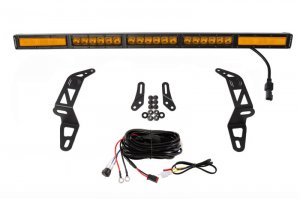 Jeep Gladiator LED Light Bar - Front - Diode Dynamics - SS30 Bumper Bracket Kit - Amber Combo (Single) - `18-`21