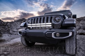Jeep Gladiator LED Light Bars - Front - Diode Dynamics - SS30 Bumper Bracket Kit - Driving Dual - White - `18-`21