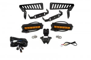 Jeep Gladiator LED Light Bar - Cowl - Diode Dynamics - SS6 Cowl LED Bracket Kit - Amber - `18-`21