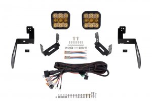 Jeep Wrangler JK Bumper LED Pod Light Kit - Diode Dynamics - Sport - Yellow - `07-`18