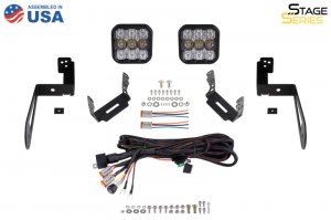 Jeep Wrangler JK LED Pod Light Kit - Bumper - Diode Dynamics - Pro Combo - Yellow - `07-`18