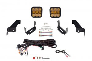 Jeep Wrangler JL LED Pod Light Kit - Diode Dynamics - Pro Combo - Yellow - `18-`21
