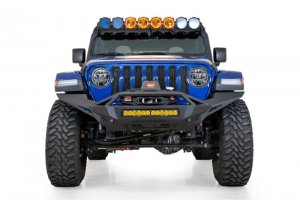 Jeep Wrangler JL Stealth Fighter Front Bumper - Front - Addictive Desert Designs - Hammer Black - `18-`23