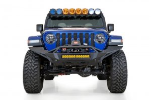 Jeep Wrangler JL Stealth Fighter Front Bumper - Front - Addictive Desert Designs - Hammer Black - `18-`23