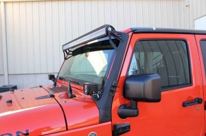 Jeep Wrangler JK Light Bar Mounting Bracket - Fishbone Offroad - Black textured powder coat - `07-`18