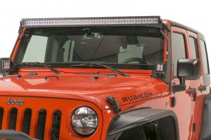 Jeep Wrangler JK Light Bar Mounting Bracket - Fishbone Offroad - Black textured powder coat - `07-`18