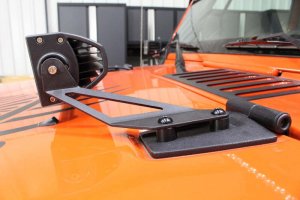 Jeep Wrangler JK Hood Light Mount Brackets - Hood - Fishbone Offroad - Black - `07-`18