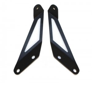 Jeep Wrangler JK Hood Light Mount Brackets - Hood - Fishbone Offroad - Black - `07-`18