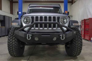 Jeep Gladiator Bumper - Front - Fishbone Offroad - Mid-Width Winch - Black textured powder coat - 2020