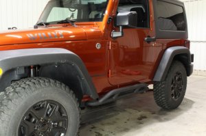 Jeep Wrangler JK Rock Sliders - Fishbone Offroad - Black Textured - `07-`18
