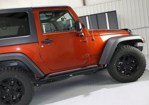 Jeep Wrangler JK Rock Slider - Fishbone Offroad - Black Textured Powdercoat - `07-`18
