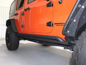 Jeep Wrangler JK Rock Slider - Fishbone Offroad - Black Textured Powdercoat - `07-`18
