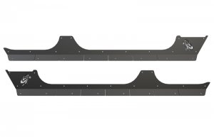 Jeep Wrangler JK Rocker Guard - Fishbone Offroad - Scale Armor - Gloss Black - `07-`18