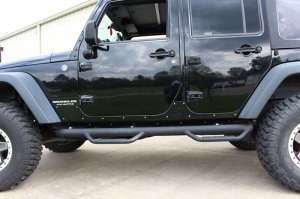 Jeep Wrangler JK Rocker Guard - Fishbone Offroad - Scale Armor - Gloss Black - `07-`18