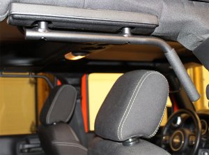 Jeep Wrangler JK Grab Handles - Front + Rear - Fishbone Offroad - Steel - Blk Txtrd Powdercoat - Black - `07-`18