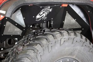 Jeep Gladiator Fenders - Front - Fishbone Offroad - Aluminum - Black Powdercoat Inner Fenders - Black - 2020