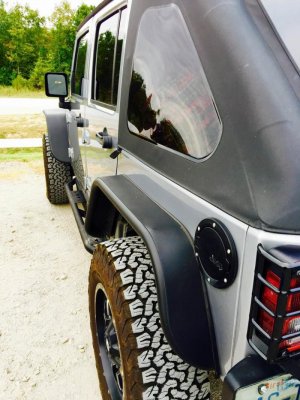 Jeep Wrangler JK Flat Fenders - Front + Rear - DV8 Offroad - Gloss Black - `07-`18