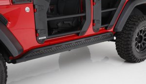 Jeep Wrangler JL Frame Mount Sliders - Go Rhino - Steel - Matte Black - `18-`20