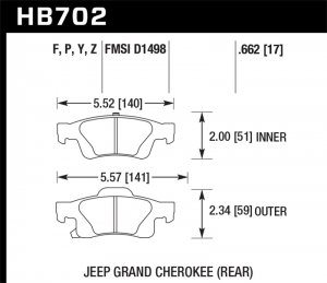 Jeep Grand Cherokee - HAWK HPS 5.0 Brake Pad Sets