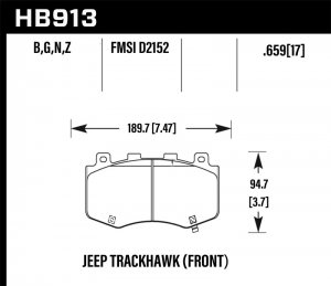 Jeep Grand Cherokee - HAWK HP+ Brake Pad Sets