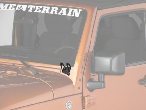 Jeep Wrangler JK Windshield Mounted Light Brackets - Raxiom - Textured Black - `07-`18