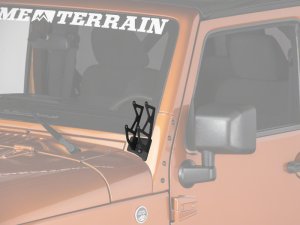 Jeep Wrangler JK Windshield Mounted Dual Light Brackets - Raxiom - Textured Black - `07-`18