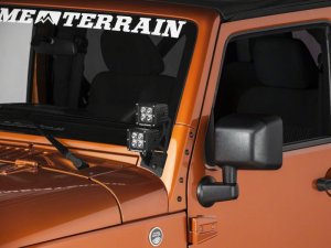 Jeep Wrangler JK Windshield Mounted Dual Light Brackets - Raxiom - Textured Black - `07-`18