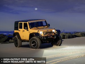 Jeep Wrangler JK LED Headlights - Raxiom - Axial Series - Black - `07-`18