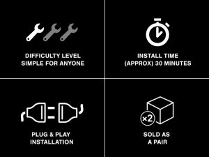 Jeep Wrangler JK LED Headlights - Raxiom - Axial Series - Black - `07-`18