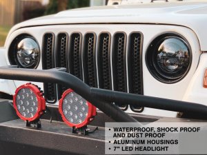 Jeep Wrangler JK LED Headlights - Raxiom - Daymaker - Black - `07-`18