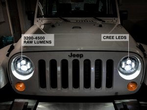 Jeep Wrangler JK LED Headlights - Raxiom - Daymaker - Black - `07-`18