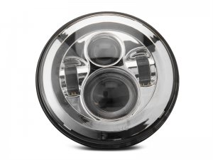 Jeep Wrangler JK LED Headlights - Raxiom - Axial Series Daymaker - Chrome - `97-`18