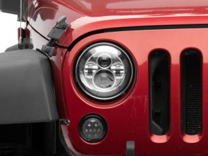 Jeep Wrangler JK LED Headlights - Raxiom - Axial Series Daymaker - Chrome - `97-`18