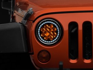Jeep Wrangler JK LED Headlights - Raxiom - Axial Spider - Chrome - `07-`18