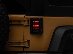 Jeep Wrangler JK LED Taillights - Raxiom - Black Housing (Smoked Lens) - `07-`18